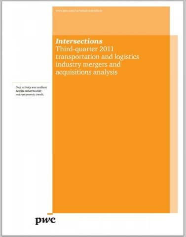 Intersections - Third-quarter 2011 transportation and logistics industry mergers and acquisitions analysis