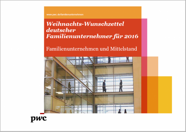 Weihnachts-Wunschzettel deutscher Familienunternehmer für 2016 - Familienunternehmen und Mittelstand