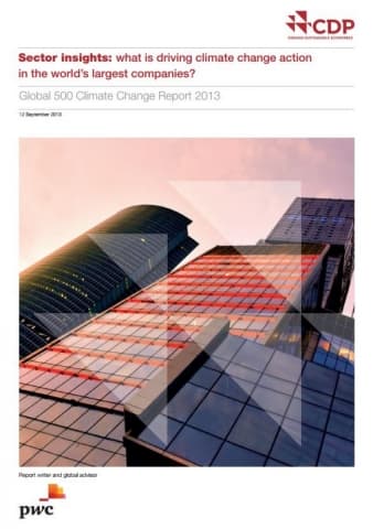 Sector insights: what is driving action on emissions and climate change in the world?s largest companies? - CDP Global 500 Climate Change Report 2013