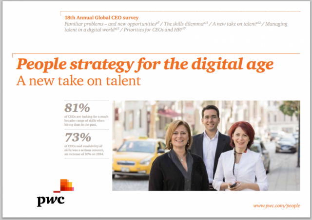 PwC 18th Annual Global CEO Survey People strategy for the digital age - A new take on talent
